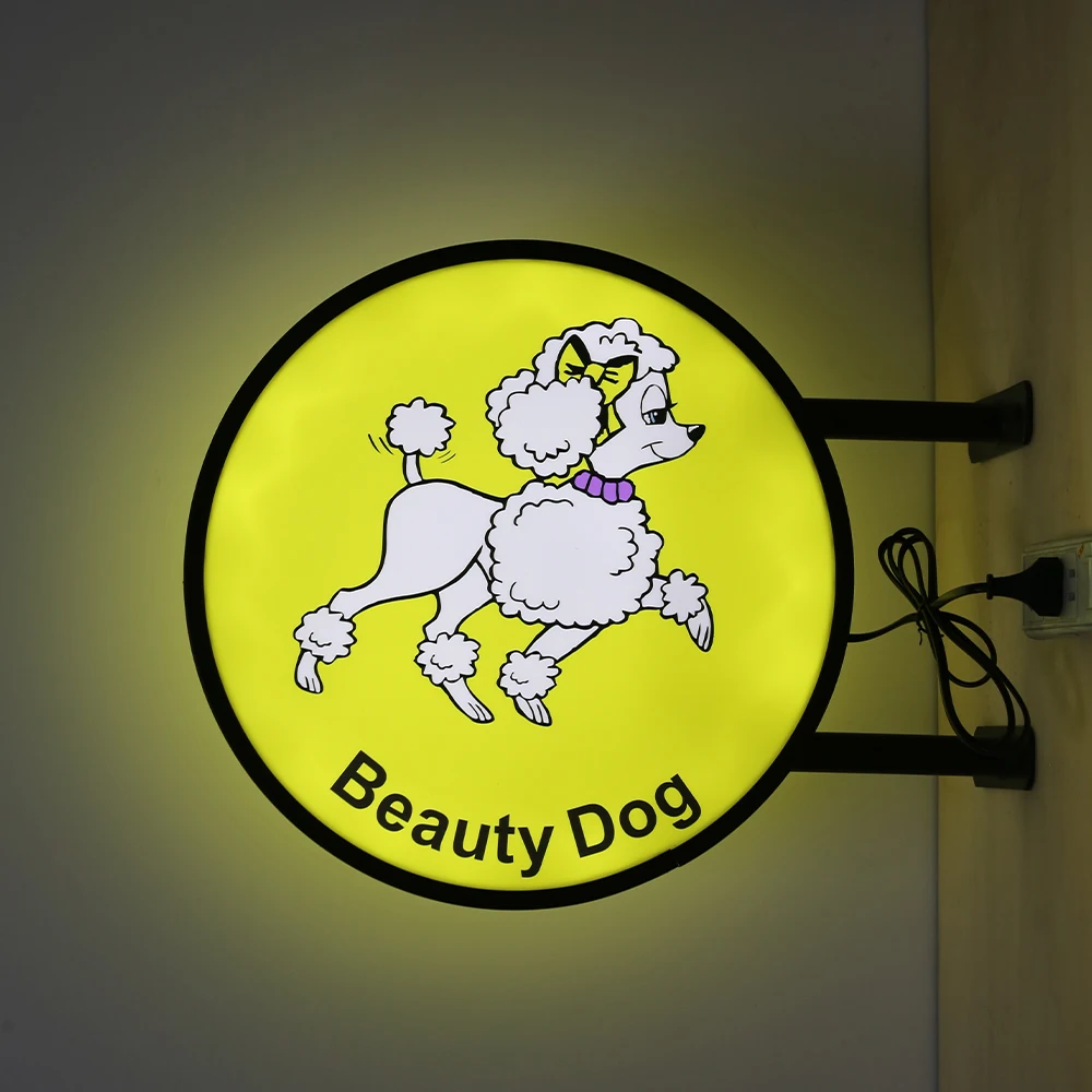 60cm LED Light Box Business Signs Custom Light Sign Outdoor Advertising Lamp Shop Signage Double Sided External Signage-5
