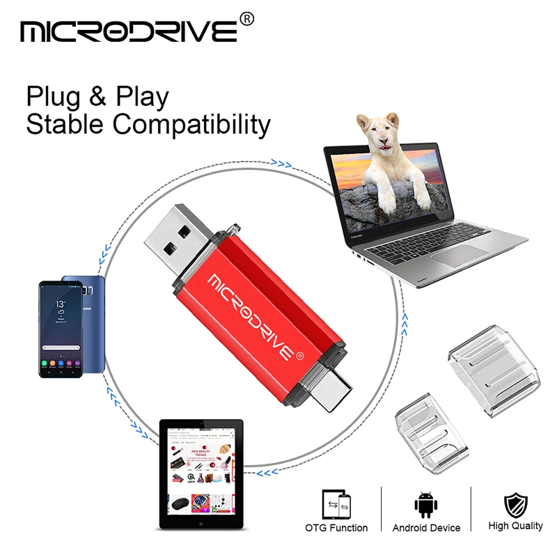 Pendrive Type C OTG USB Flash Drive 128GB 64GB 32GB 16GB 8GB 4GB USB Memory Stick 2.0 Pendrive High Speed for Type-C Device-4
