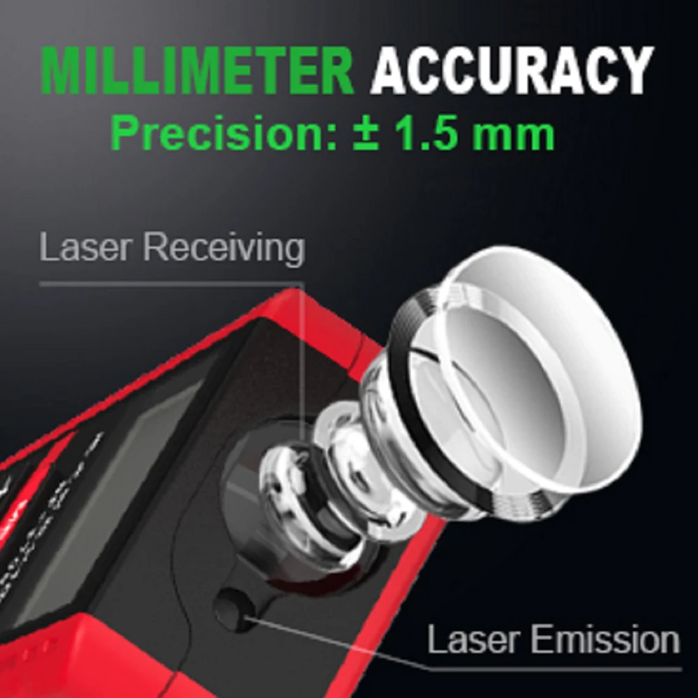 Noyafa NF-271 Laser Distance Meter 40M 80M Rangefinder Tape Range Finder Measure Device Digital Ruler Test Tool-2