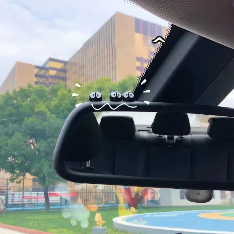 5/10/20PCS Cute Black Elf Car Interior Decoration Funny Auto Center Console Rearview Mirror Ornaments For Car Accessories-3
