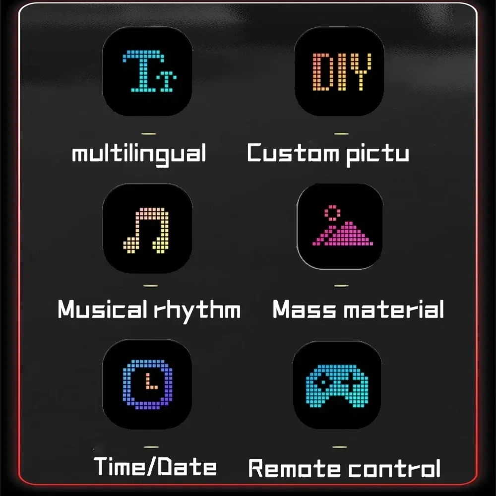 LED Matrix Pixel Panel Scrolling Advertising Signboard Led Eyes for Truck Flexible USB LED Car Sign Bluetooth App DIY Control-2