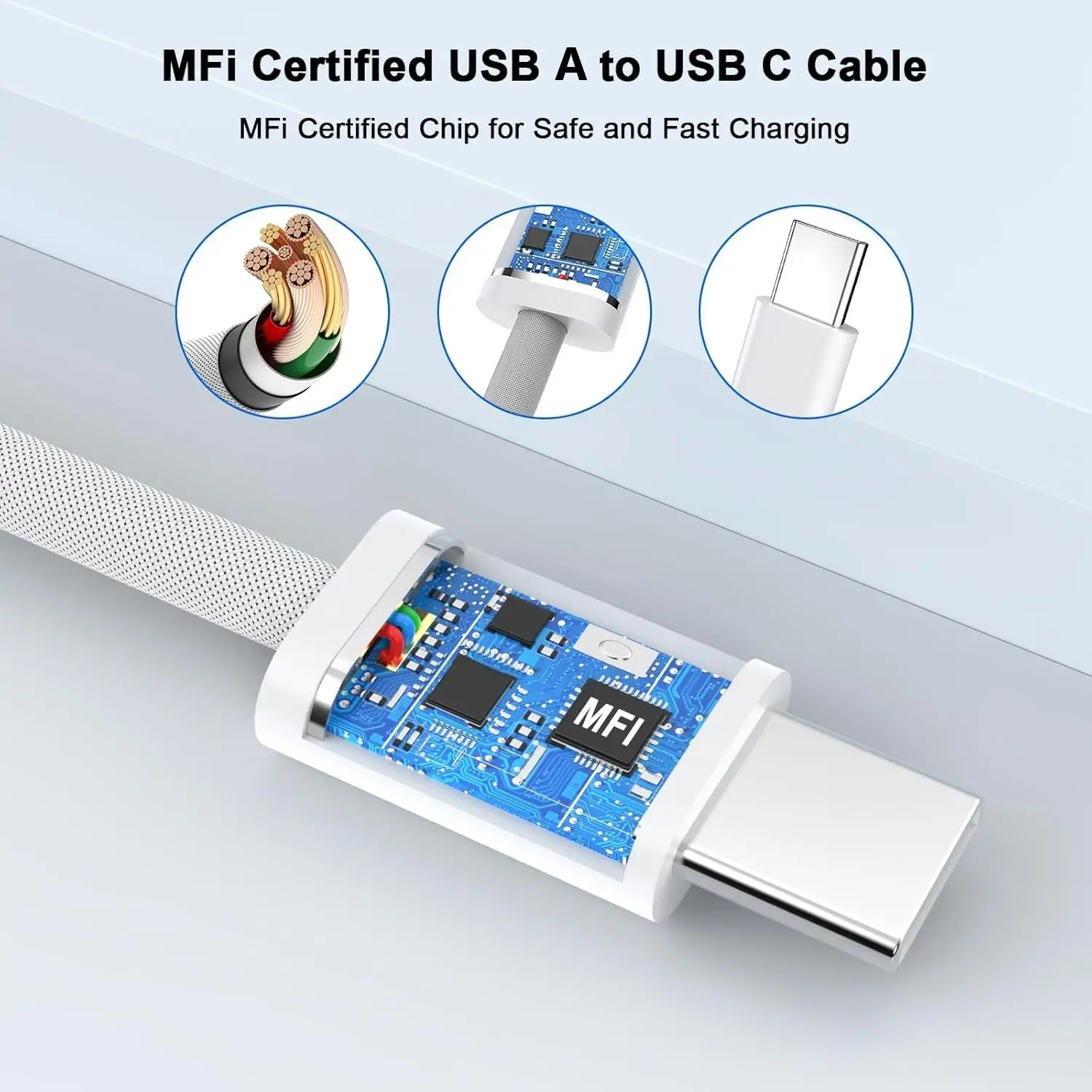 Original 60W USB to USB-C Carplay Fast Charging Cable For Apple iPhone 16 Pro Max 15 Plus Type C Charge For Xiaomi Samsung Cable-2