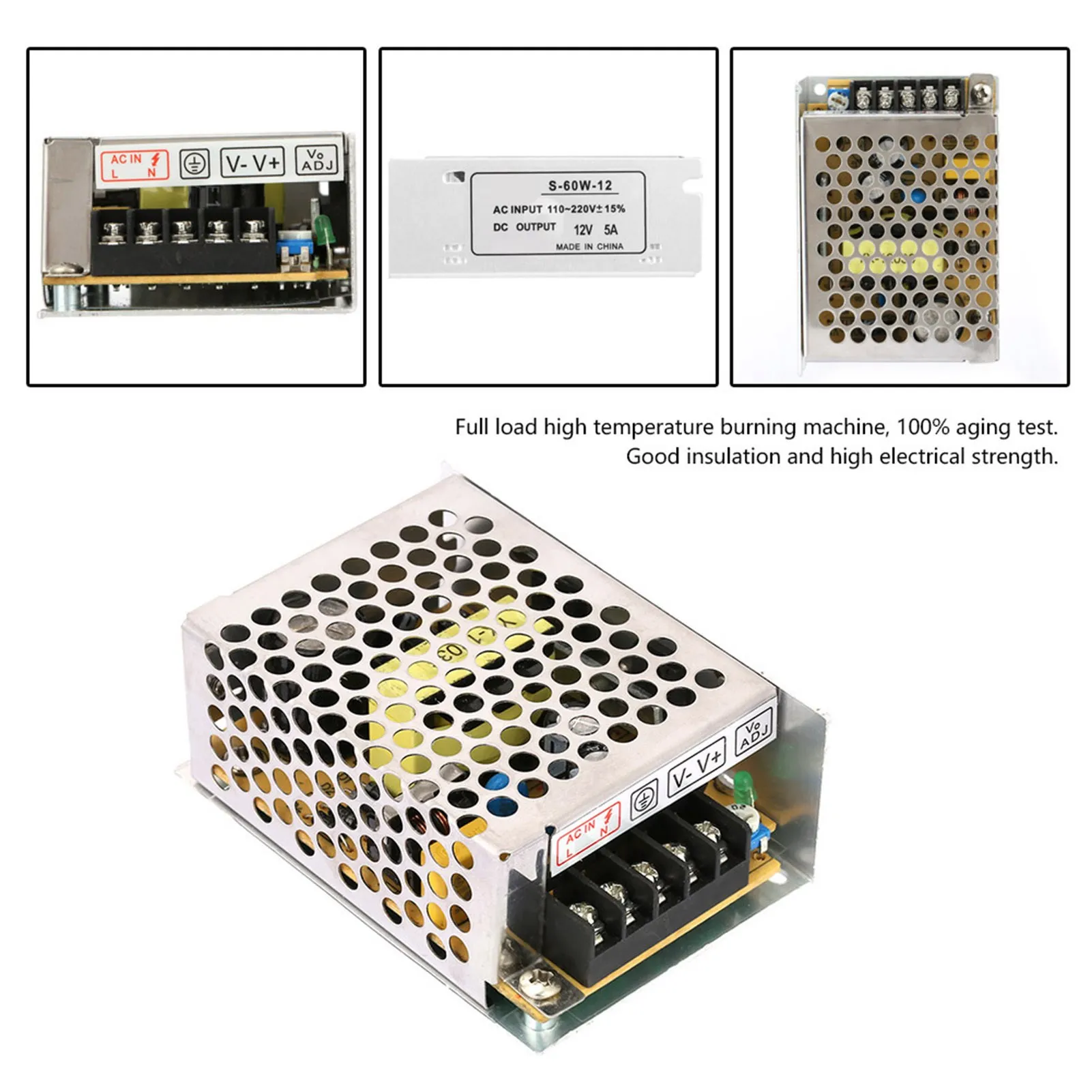 5A 12V AC/DC Voltage Converter Universal Regulated Switch Power Supply for LED Power Supply Regulated Switch-3