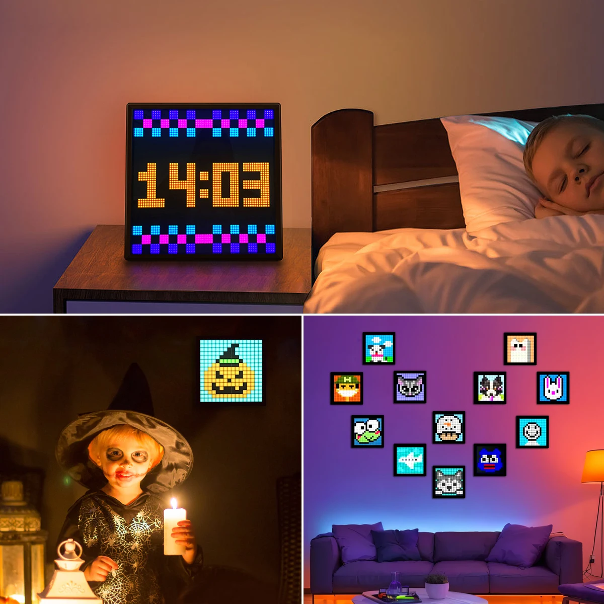 LED Smart Advertising Light Sign Digital Display Matrix Pixel Screen USB 5V Picture Frame Bluetooth APP DIY Animation Fun Text-4