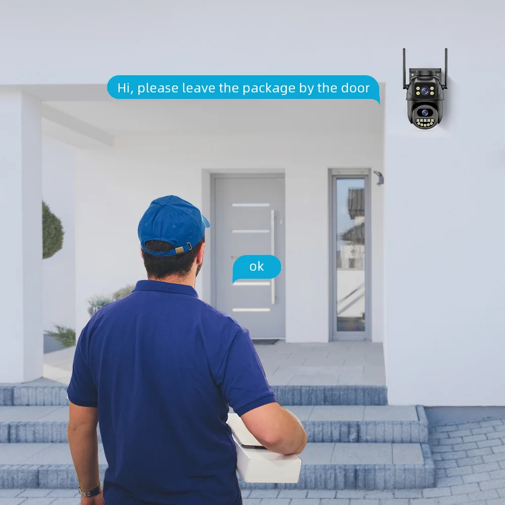 TAITAS-WiFi Surveillance Camera, Dual Lens, 4X Digital Zoom, AI Human Detect, ONVIF, Outdoor Security PTZ IP Cameras, 4K, 8MP-2