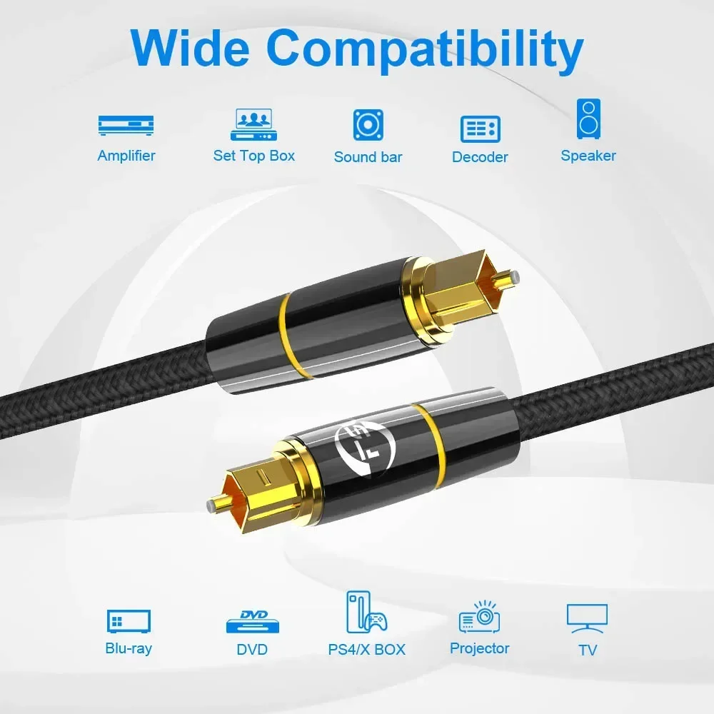 FSU HIFI 5.1 Digital Optical Audio Cable Toslink 1m 2m 3m 10m SPDIF Coaxial Cable for TV Blu-ray Player Amplifier Fiber Cable-5