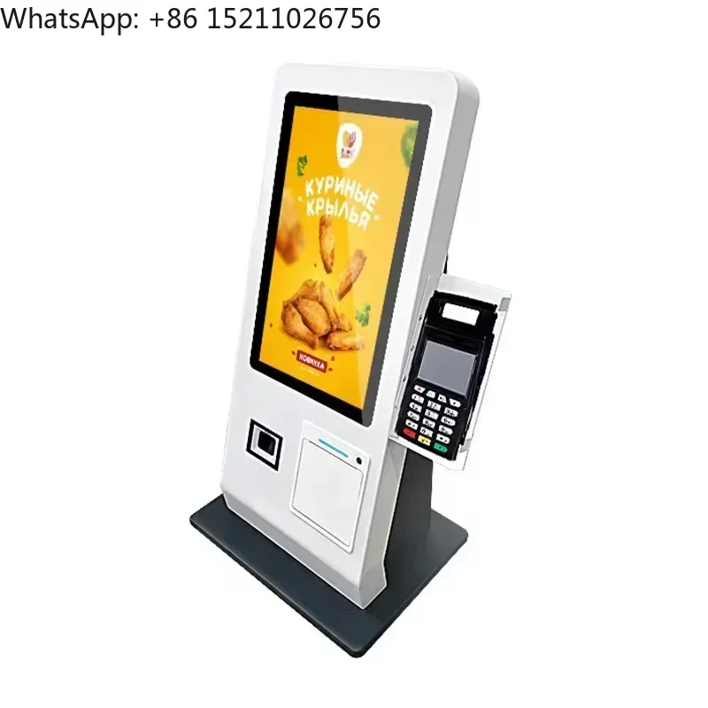 15.6inch Desktop Android11 System 2G+16G self service payment kiosk restaurant with Qr scanner 80mm terminal printer POS bracket-4