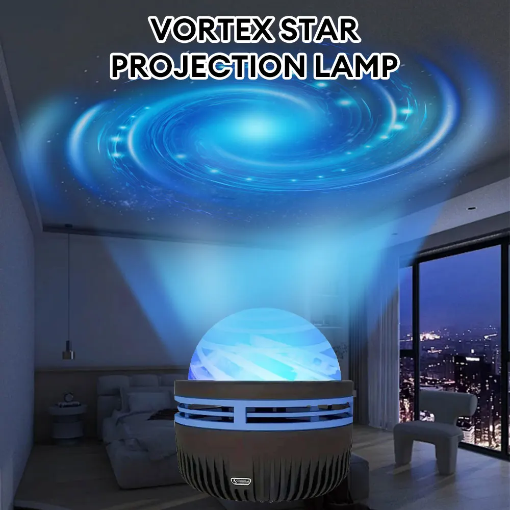 Starry Sky Projector Lamp Galaxy Vortex Star Night Light with Remote Control Bedroom Projection Magic Ball LED Lamp for Bedroom-3