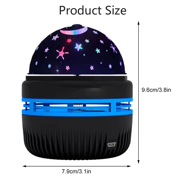 USB Projector Starry Sky Lamp RGB Rotating Magic Ball LED Night Light Decor Bedroom Room Decorative For  Children Christmas Gift-3