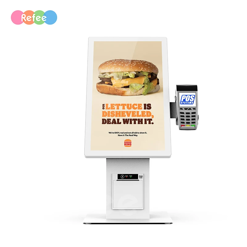 21.5 Inch Android Touch Screen POS System Tabletop/Freestanding Self-Service Checkout Cash Register Order Payment Printer Kiosk