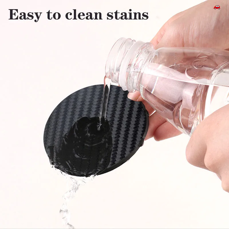 2Pcs Car Decorative accessories Carbon fiber leather Water Cup Mat For Peugeot 408 4008 308 3008 5008 508 106 208 301 407 108-4