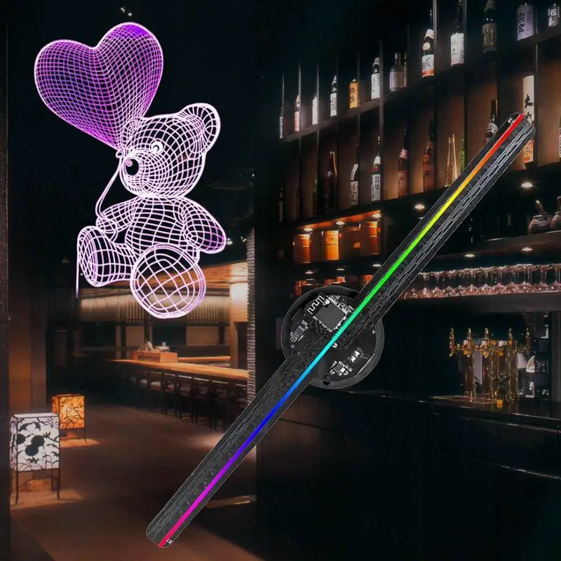 3D Hologram Fan 16.5in WiFi 3D Projector with 224 LED Lights Beads for Business Stores Bars Party Xmas Advertising Display-5