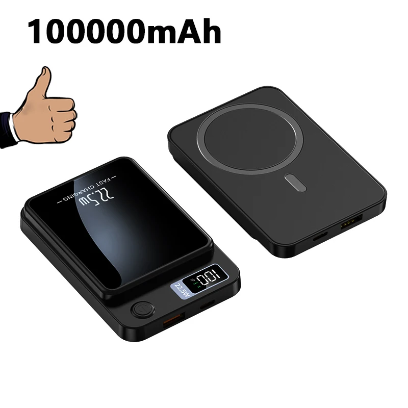 100000mAH Power Bank Magnetic Wireless 22.5W Ultra Capacity Super Fast Charging Magnetic Power Bank For Iphone15 Samsung.-6
