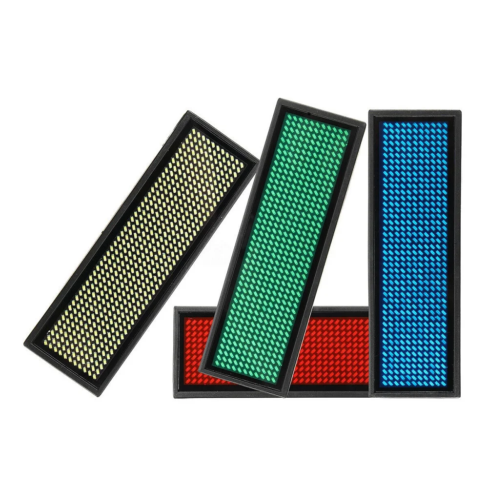 Daakro Top Led Luminous Signs Tag Mini LCD Digital Lamp Programmable Rechargeable Scrolling Message Tag Badge for Festival Party-2