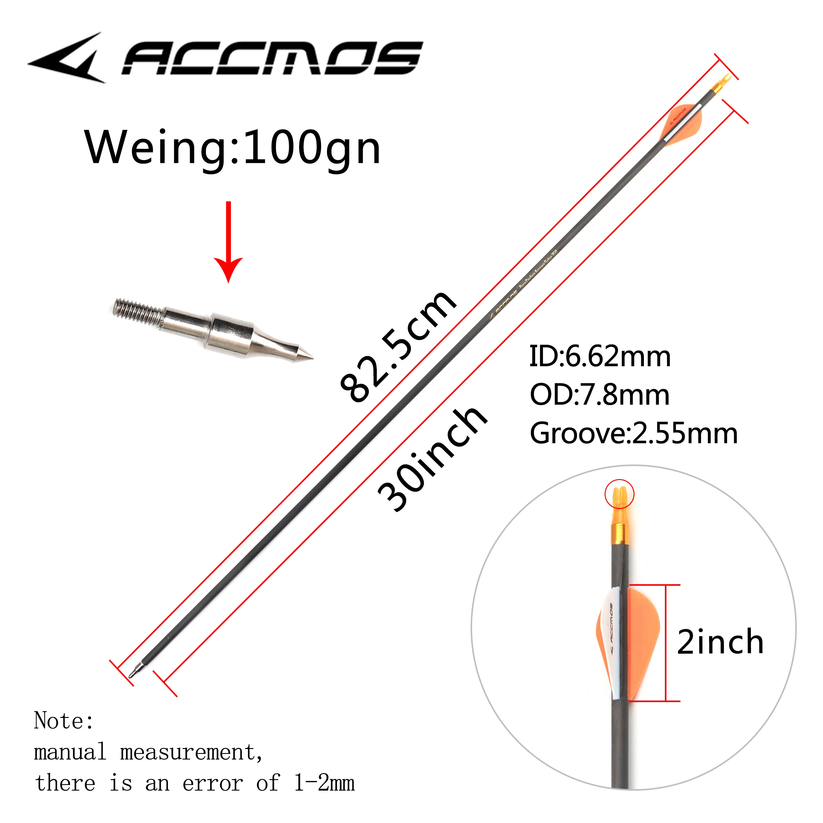 12pc Newest Spine 300 350 400 500 600 700 Pure Carbon Arrow 28 30inch ID 6.2mm Removable Arrowhead For Archery Compound /Recuvr-4