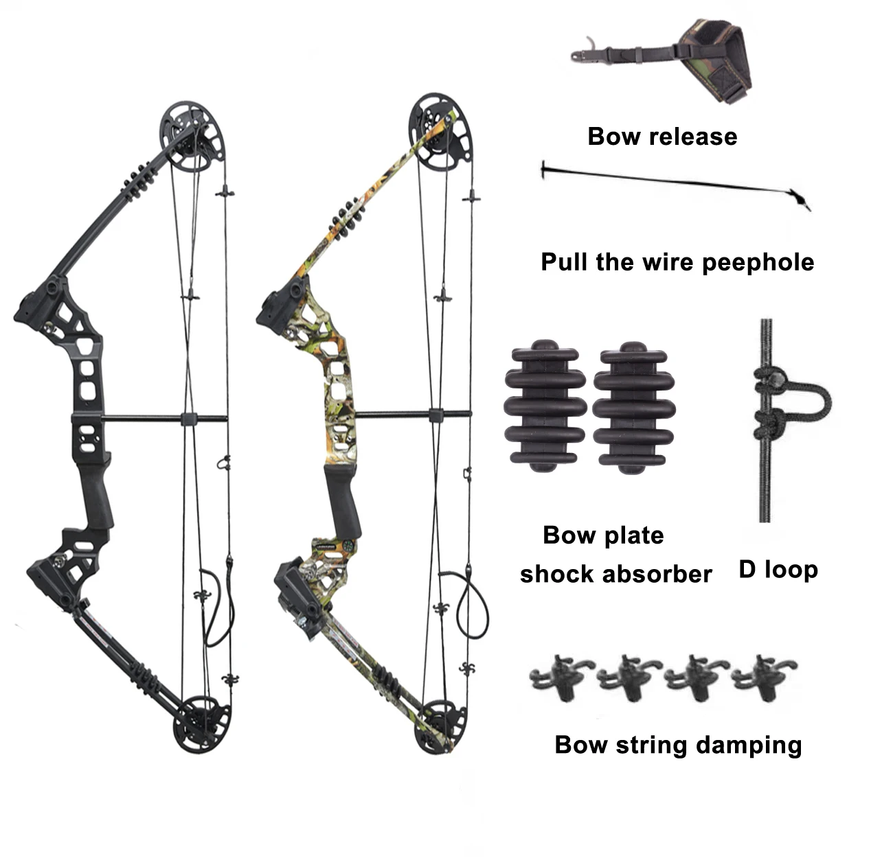 Archery Compound Bow Set RH and LH 20-70 lbs Draw Weight Adjustable for Adults Outdoor Hunting Bow Kit for Beginner