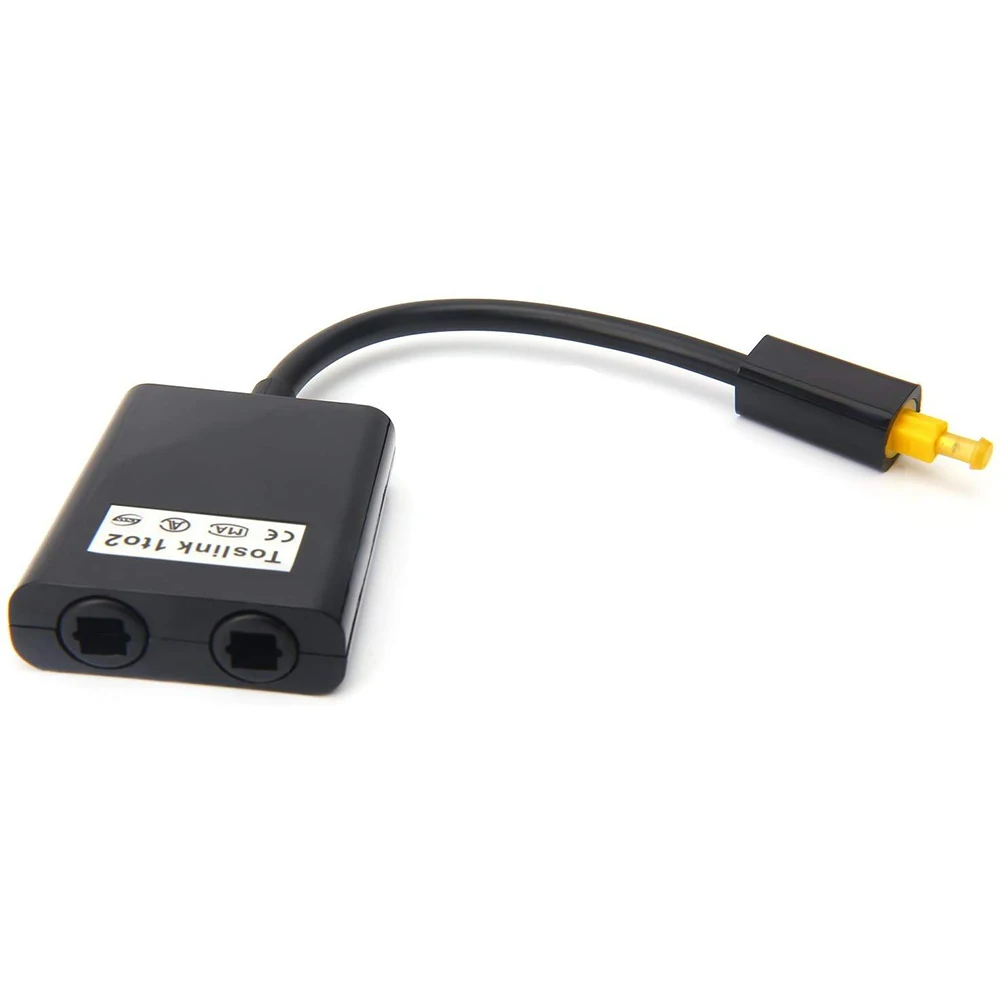 Digital SPDIF Optical Fiber Audio Splitter Adapter Toslink Splitter SPDIF Optical Cable Splitter Hub 1 Input 2 Output for DVD-2